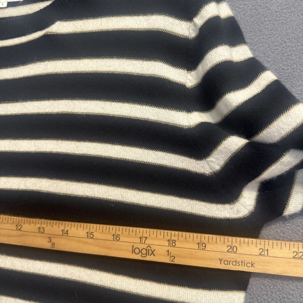 Chinti & Parker 100% Cashmere Striped Crewneck Sweater Size L Nautical *read*